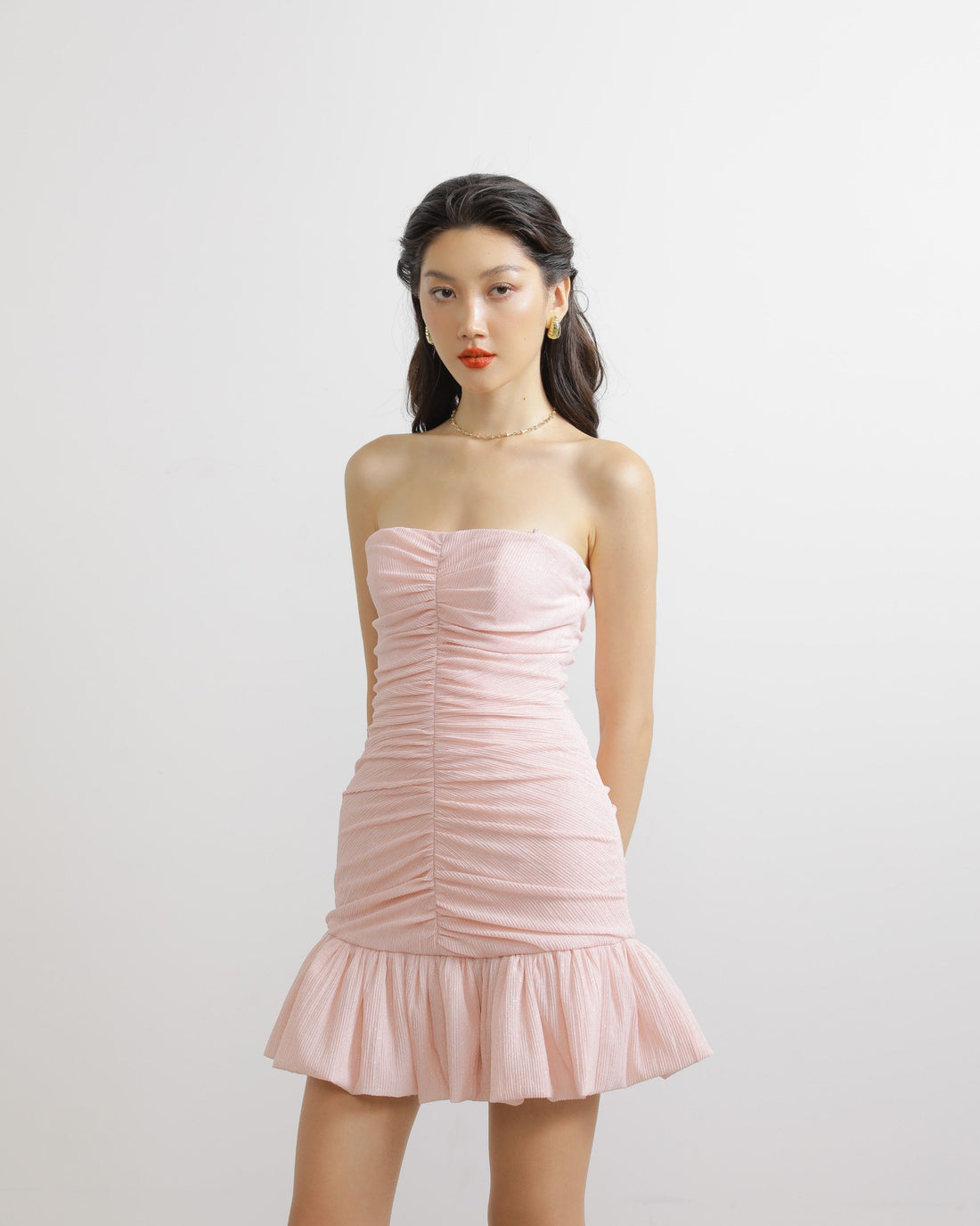 Floral Embroidered Mesh Lace Puffball Mini Dress