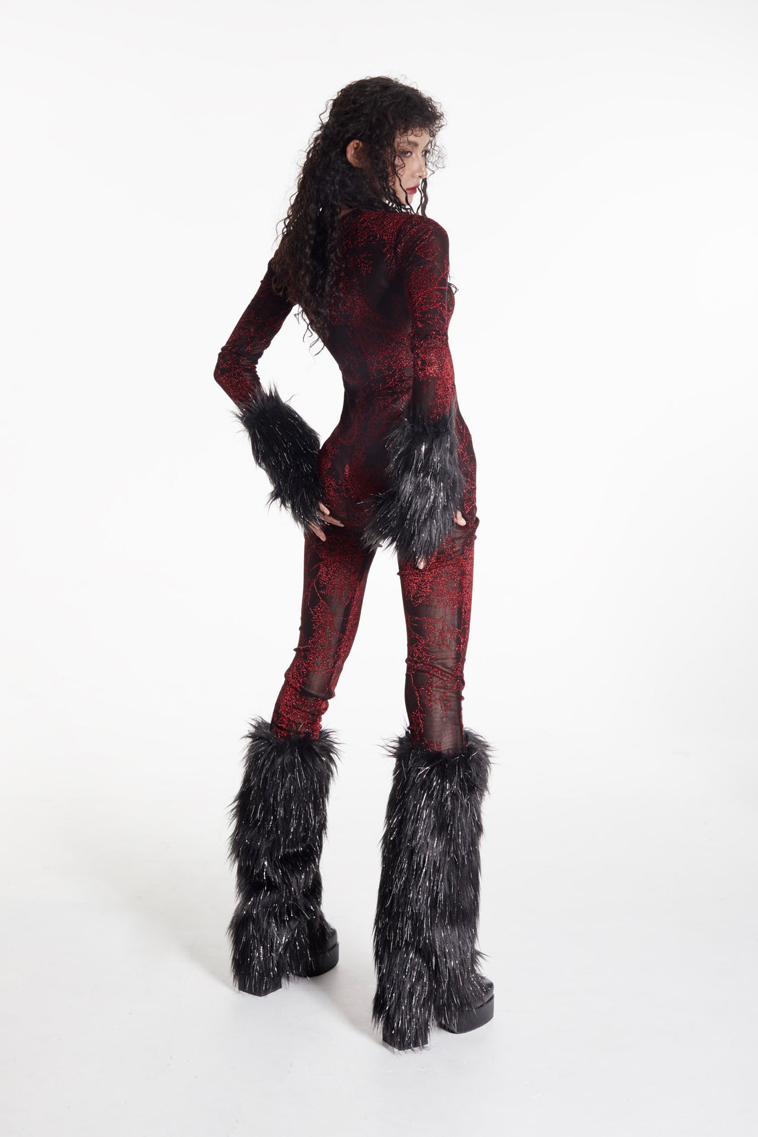 Red Mesh Jumsuit
