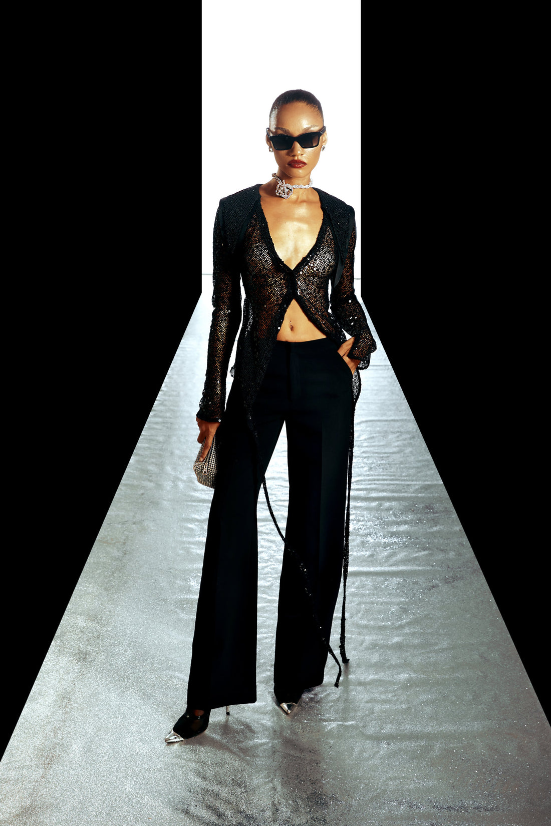 Mesh Sequin Shirt
