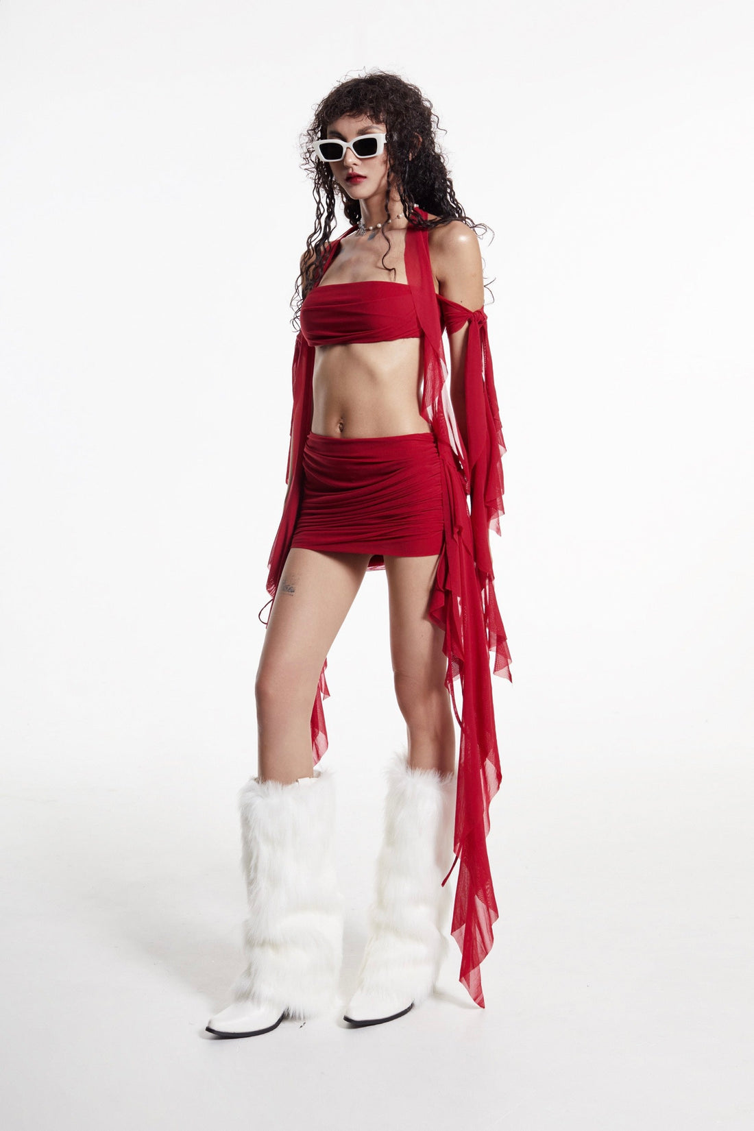 Ruffle Red Croptop