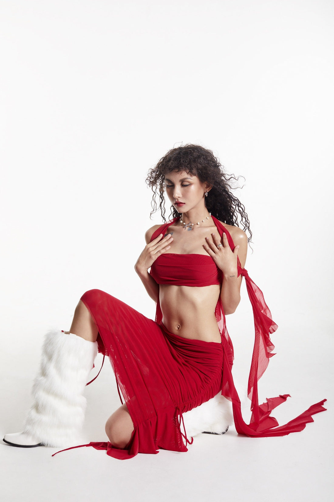 Ruffle Red Skirt